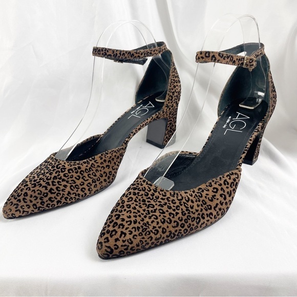 AGL Attilio Giusti Leombruni Leopard Cheetah D’Orsay Pointed Toe Heels Formal - Picture 5 of 8